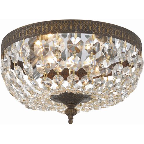 Westbury 2 Light 10 inch English Bronze Flush Ceiling Light in Clear Hand Cut