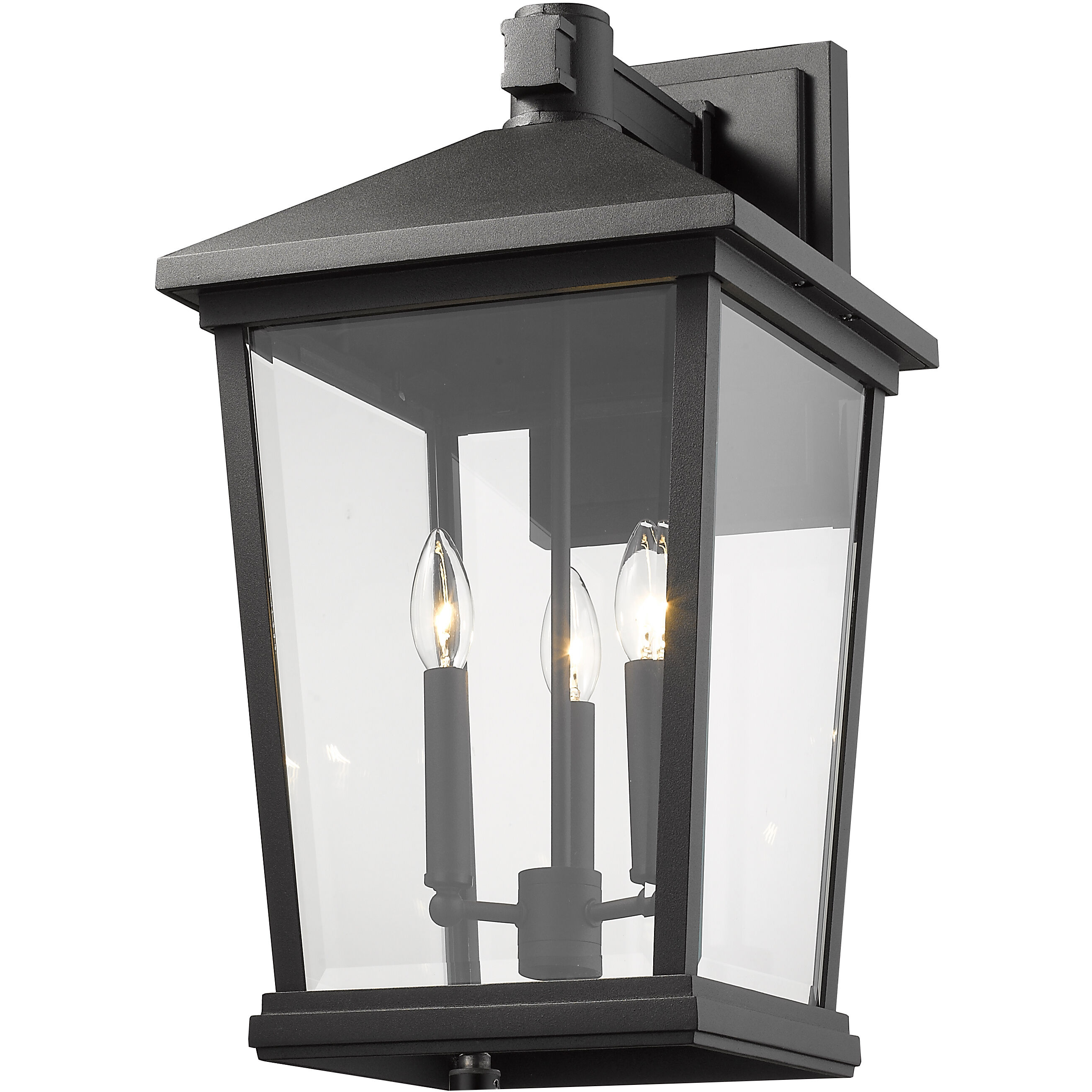 Beacon 3 Light 22.5 inch Black Outdoor Wall Light