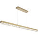 Tessera LED Gilded Brass Linear Pendant Ceiling Light in PavT Cast
