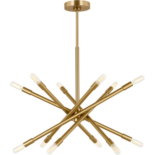 C&M by Chapman & Myers Eastyn 12 Light 22.5 inch Burnished Brass Chandelier Ceiling Light