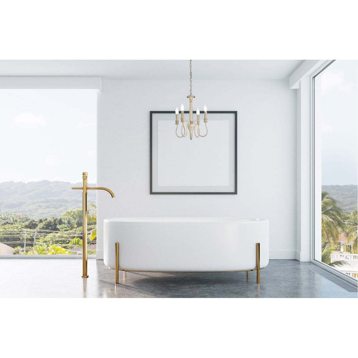 Flynx 4 Light 14 inch Weathered Dove Pendant Ceiling Light in Weatehred Dove