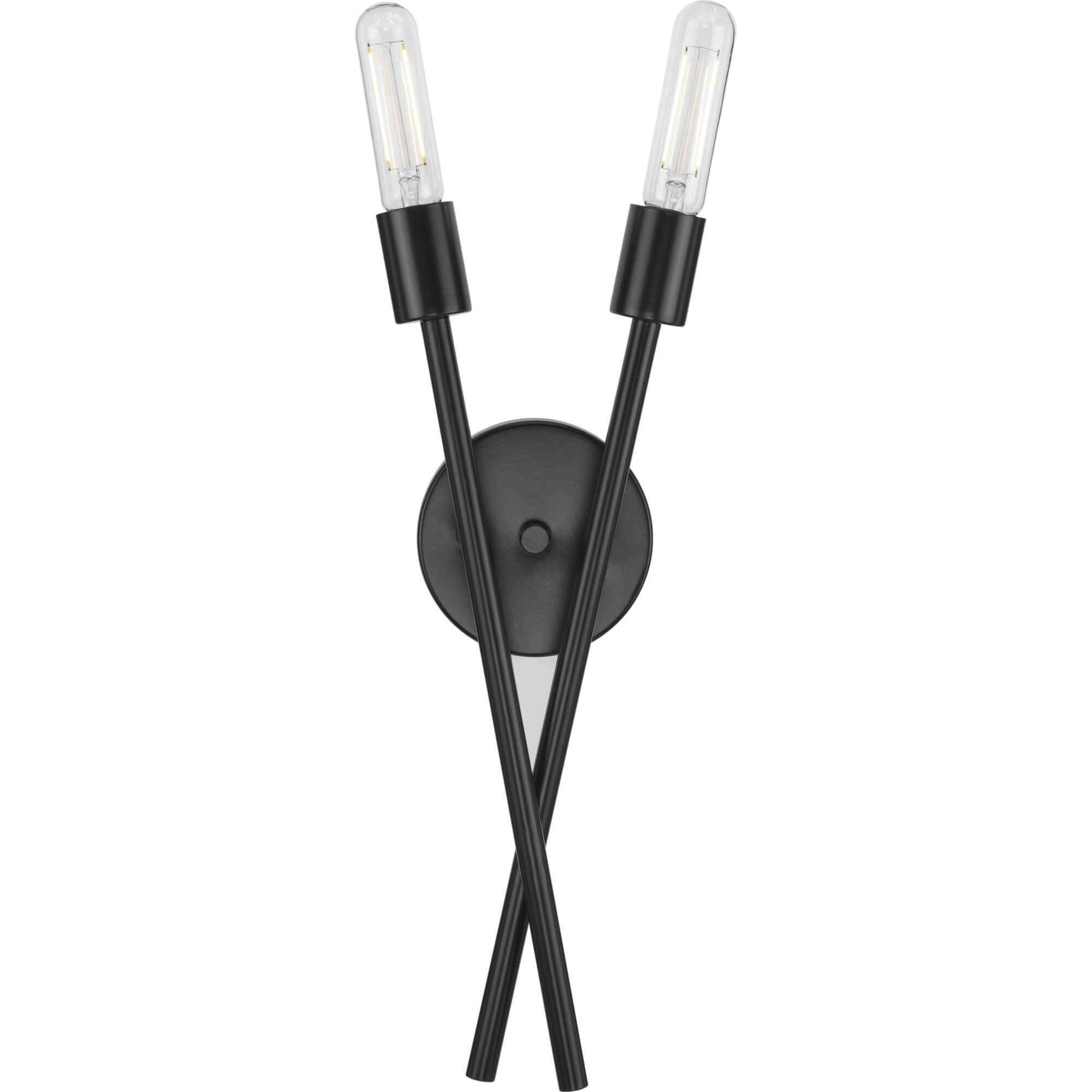 Astra 2 Light Matte Black Wall Bracket Wall Light, Design Series