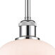 Ballston Fenton 1 Light 7 inch Polished Chrome Pendant Ceiling Light in Matte White Glass, Ballston