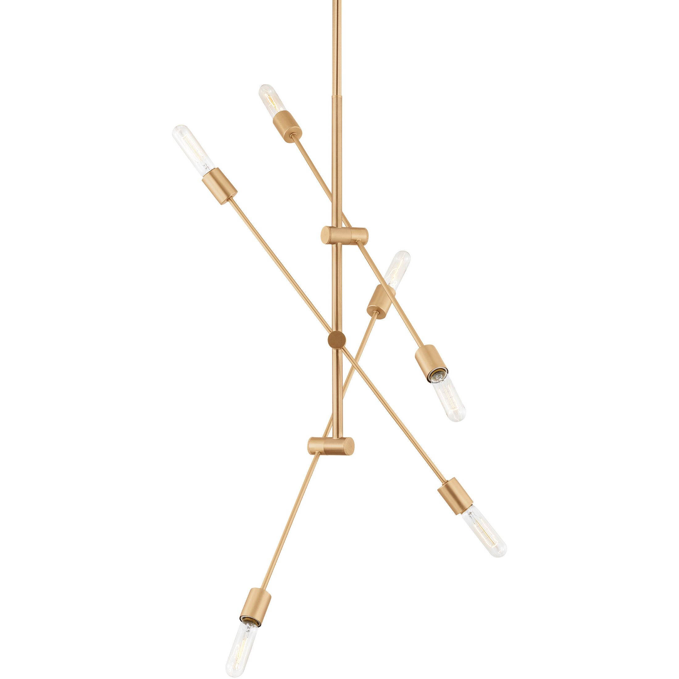 Sean Lavin Axis 6 Light 40 inch Satin Brass Chandelier Ceiling Light