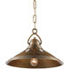 Weybright 1 Light 14 inch Vintage Brass Pendant Ceiling Light