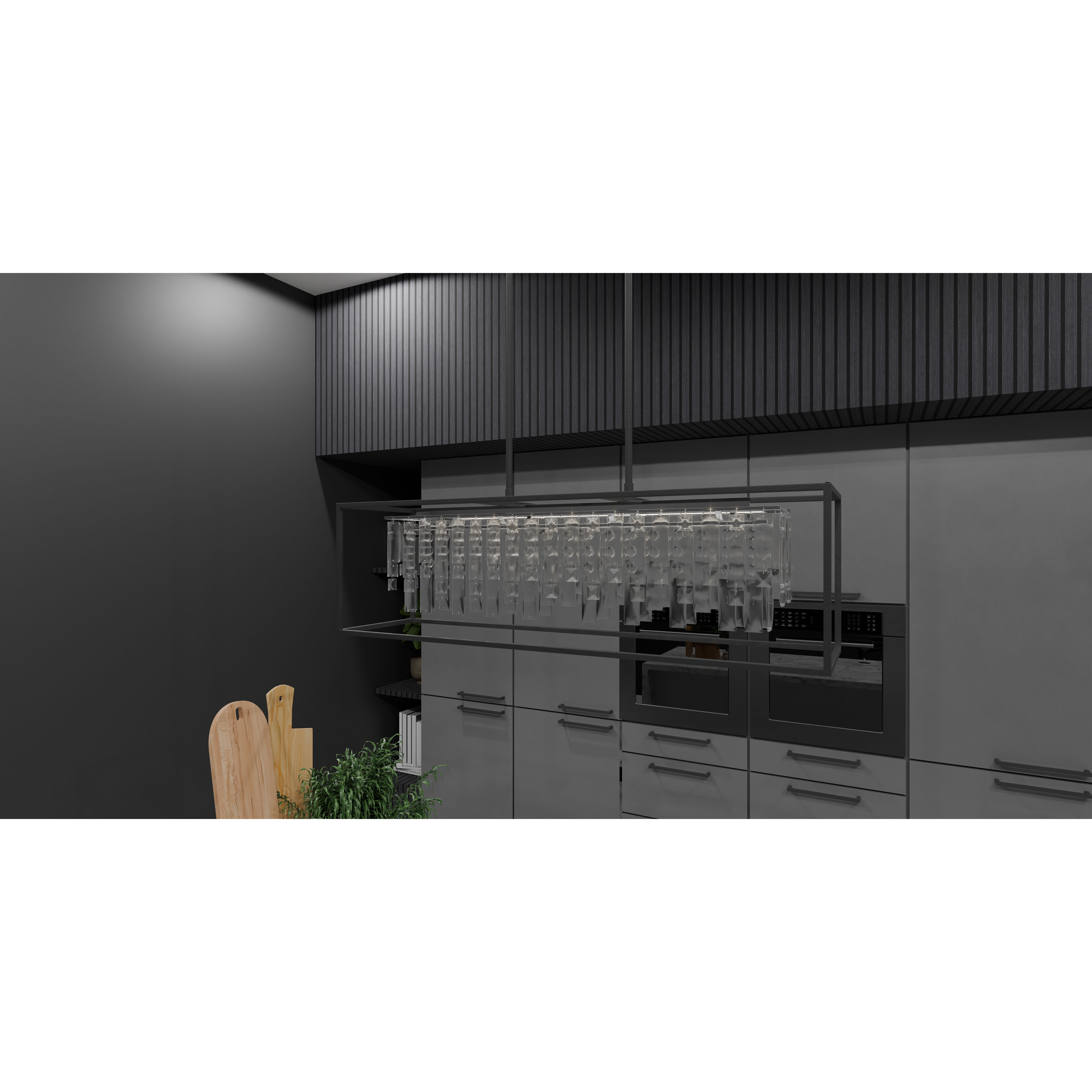 Brillance LED 35.5 inch Matte Black Island Light Ceiling Light, Small