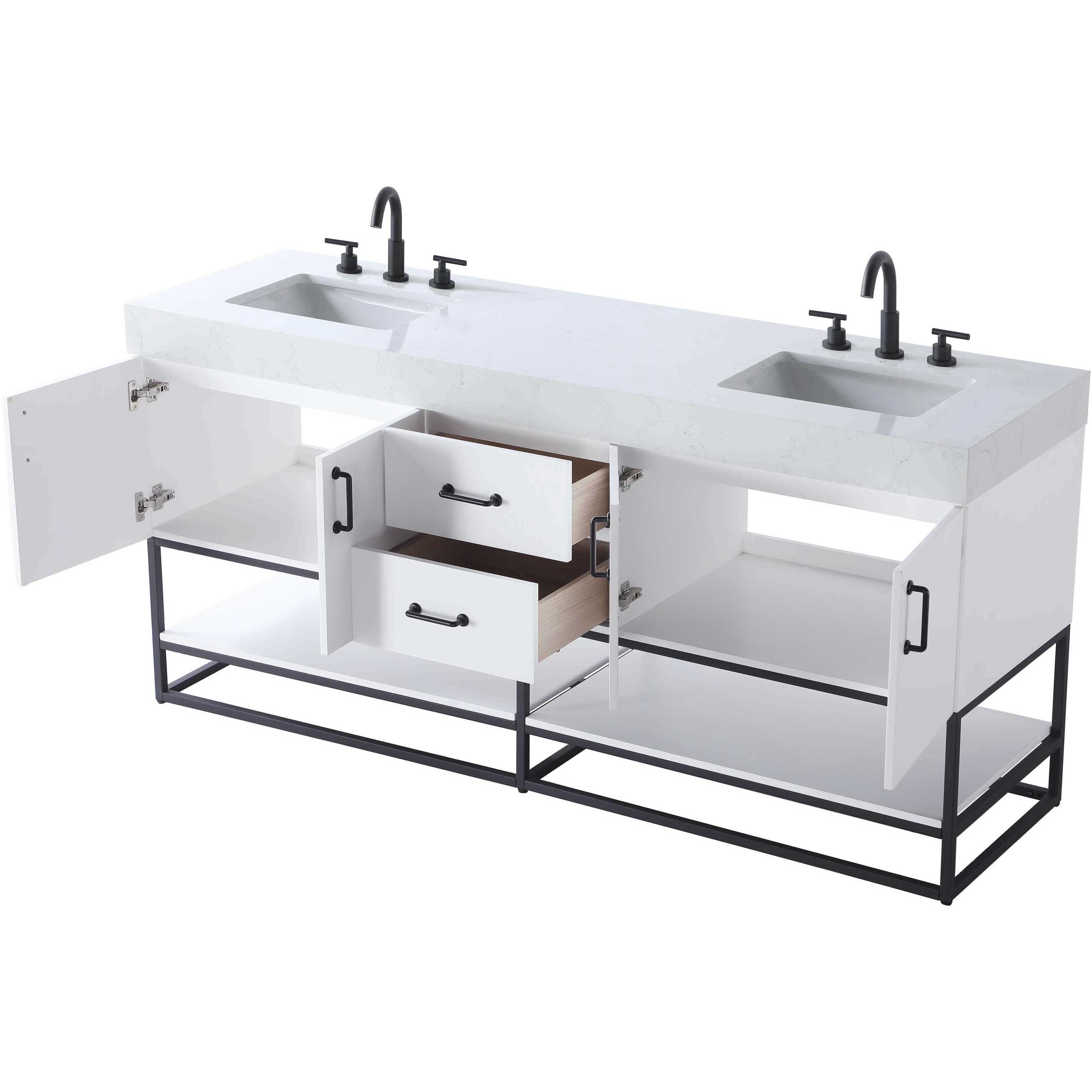 Caroline 72 X 34 inch White Bathroom Vanity Cabinet