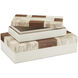 1940s 9 inch Beige and Brown and Ivory and Natural Boxes, Set of 2