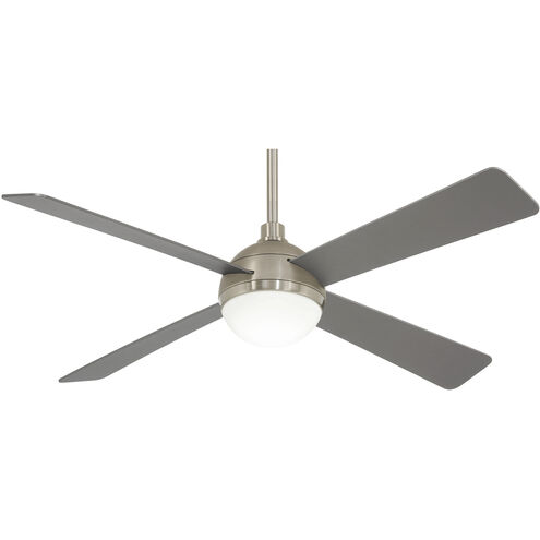 Orb 54 inch Brushed Steel/Brushed Nickel with Silver Blades Ceiling Fan
