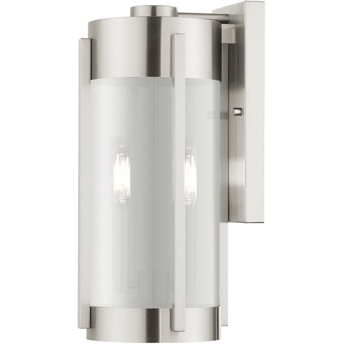 Sheridan 2 Light 16 inch Brushed Nickel Outdoor Wall Lantern