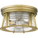 Cape Harbor 2 Light 12 inch Rubbed Brass Flush Mount Ceiling Light