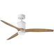 Hover 60 inch Matte White With Koa Blades with KOA Blades Fan in Matte White / Koa