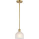 Ballston Dayton 1 Light 6 inch Satin Gold Pendant Ceiling Light in White Glass, Ballston