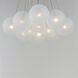 Burst LED 27 inch Satin Nickel Multi-Light Pendant Ceiling Light in Translucent Frost