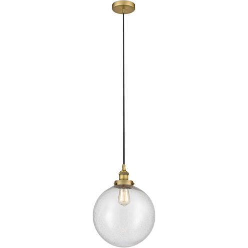 Edison Beacon 1 Light 12 inch Brushed Brass Mini Pendant Ceiling Light