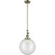 Franklin Restoration Beacon 1 Light 12 inch Antique Brass Mini Pendant Ceiling Light in Incandescent, Clear, Franklin Restoration