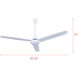 DC 56 inch White Industrial Ceiling Fan