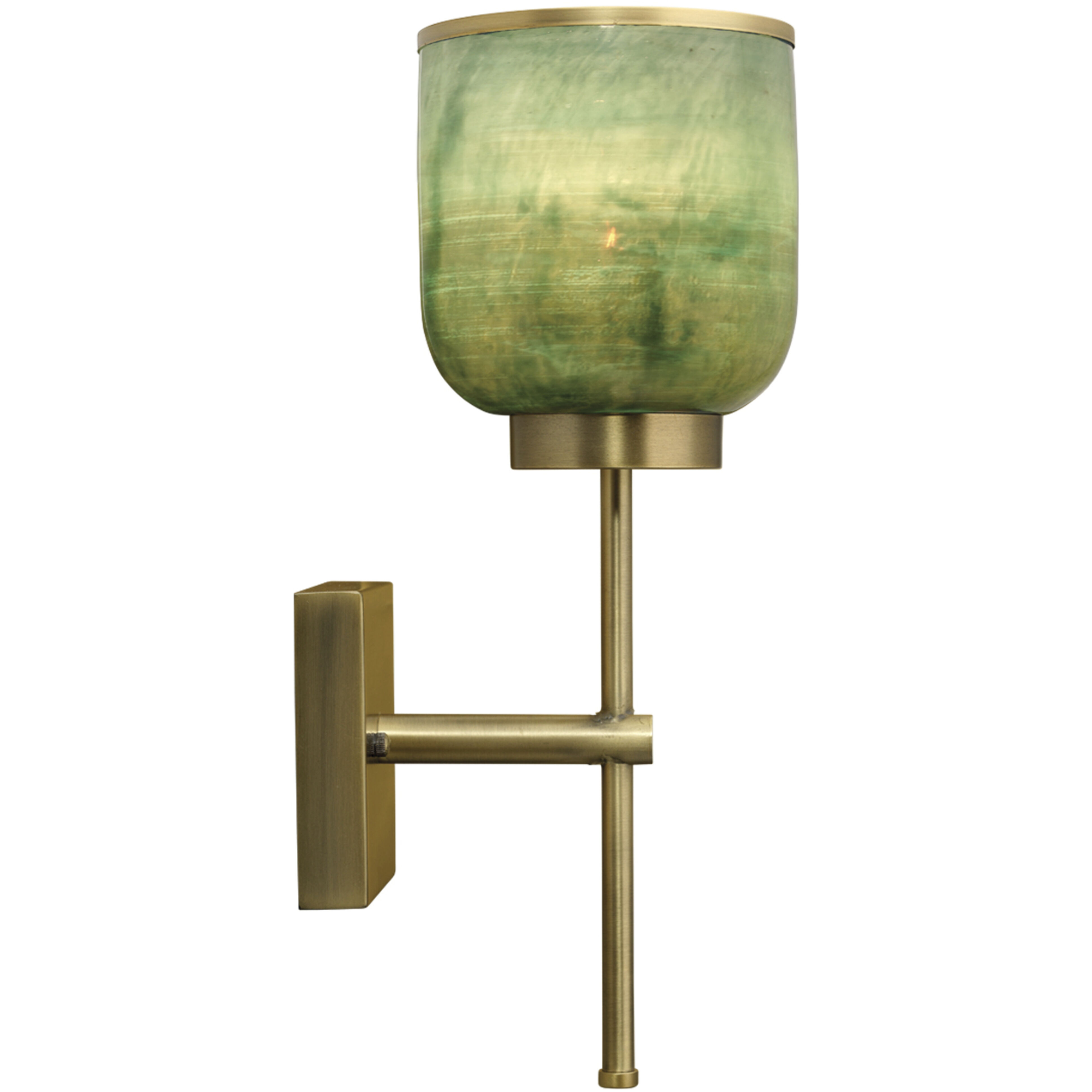 Vapor 1 Light 6 inch Antique Brass & Aqua Metallic Glass Wall Sconce Wall Light