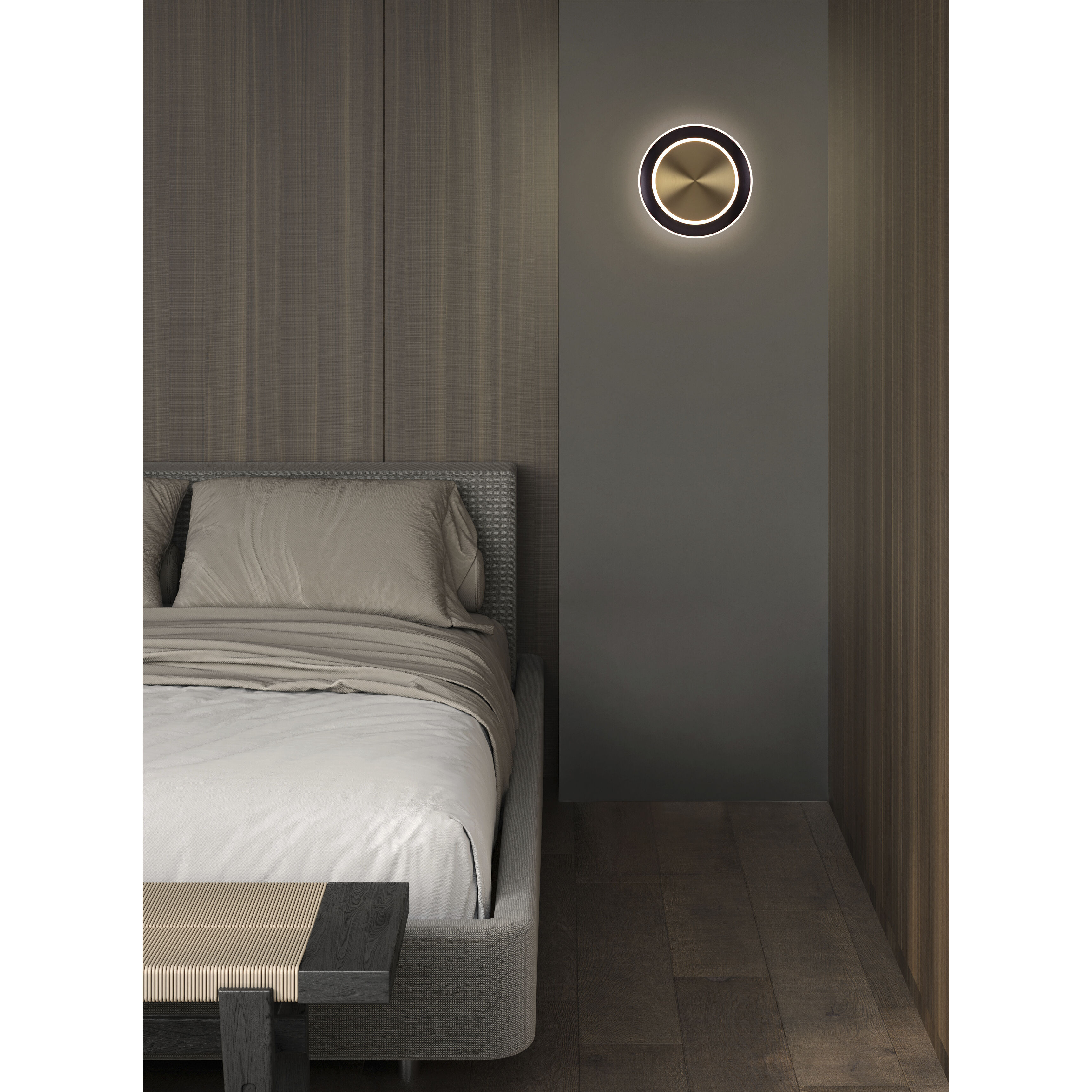 Saturn LED 4 inch Antique Brass and Black Bronze Wall Sconce Wall Light