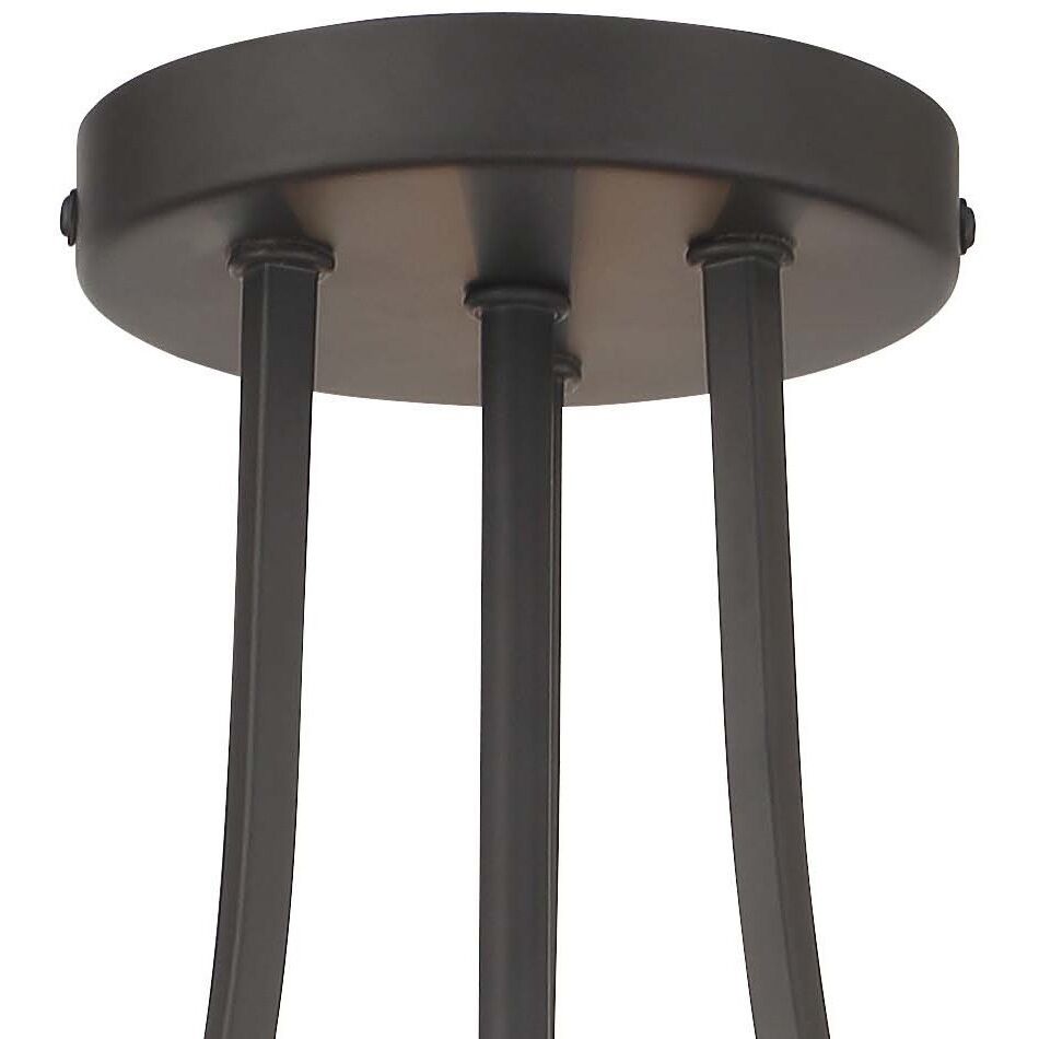 Colonial Charm 3 Light 16.75 inch Old World Bronze with Walnut Semi Flush Ceiling Light