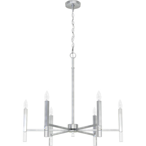 Sunjai 6 Light 30 inch Brushed Nickel Chandelier Ceiling Light