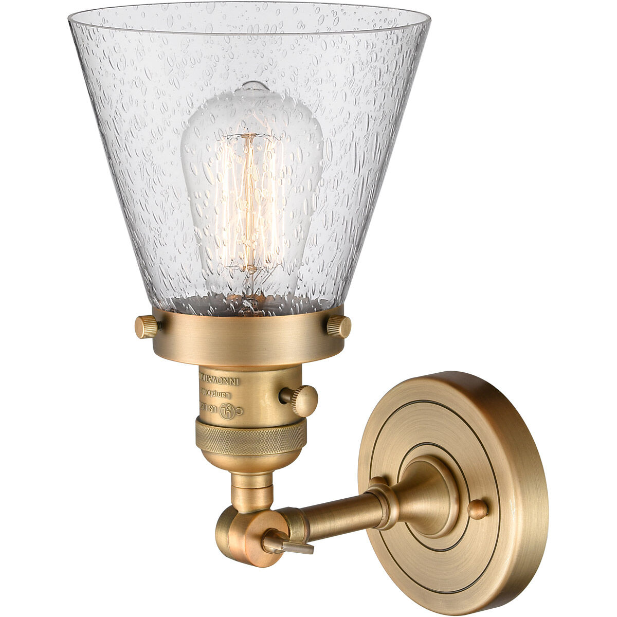Franklin Restoration Small Cone LED 6.25 inch Brushed Brass Sconce Wall Light, Franklin Restoration