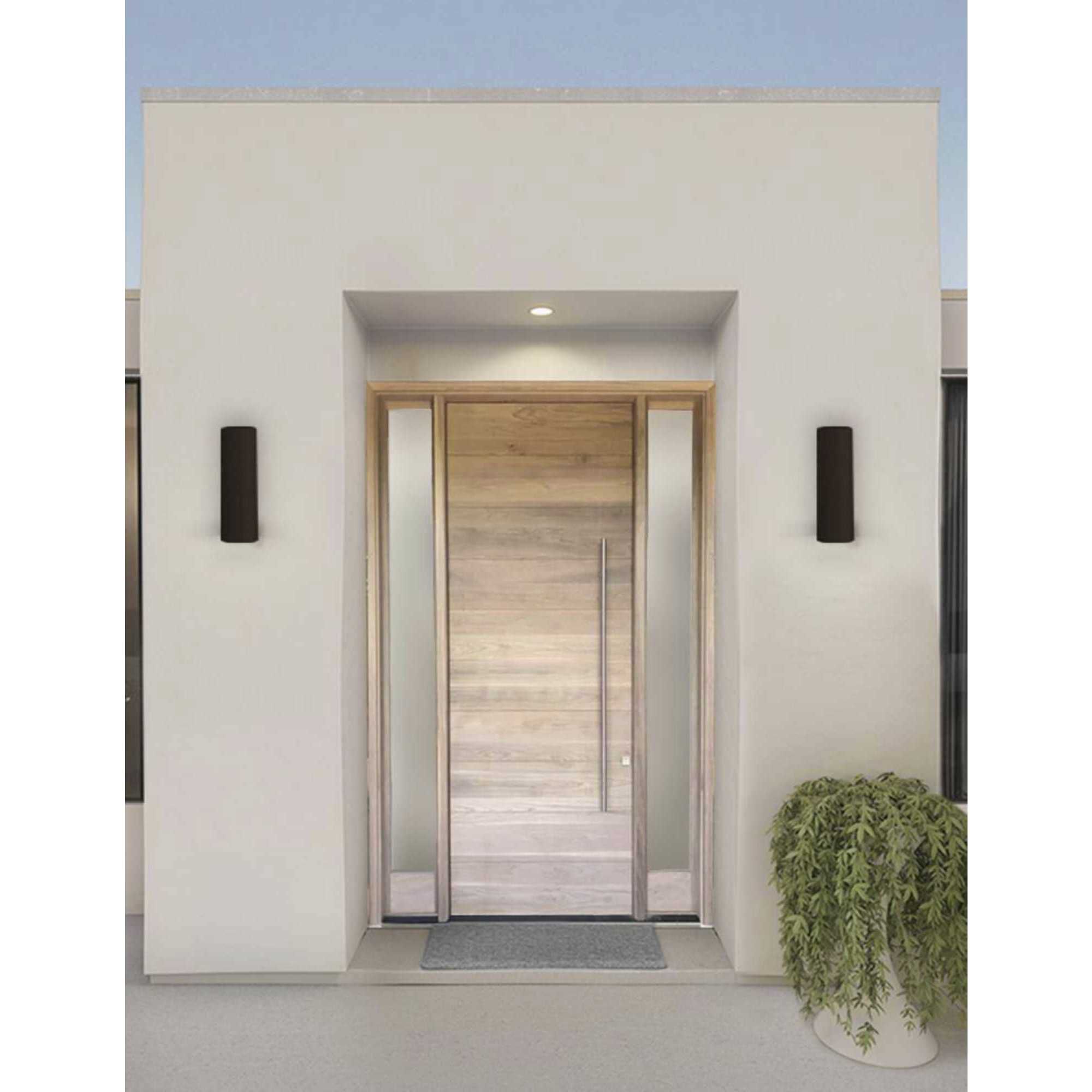 Cylinder Outdoor Wall Cylinder in Antique Bronze, LED Lamping, Progress LED