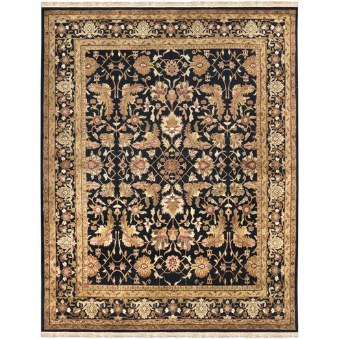 Taj Mahal 117 X 93 inch Black and Yellow Area Rug, Wool