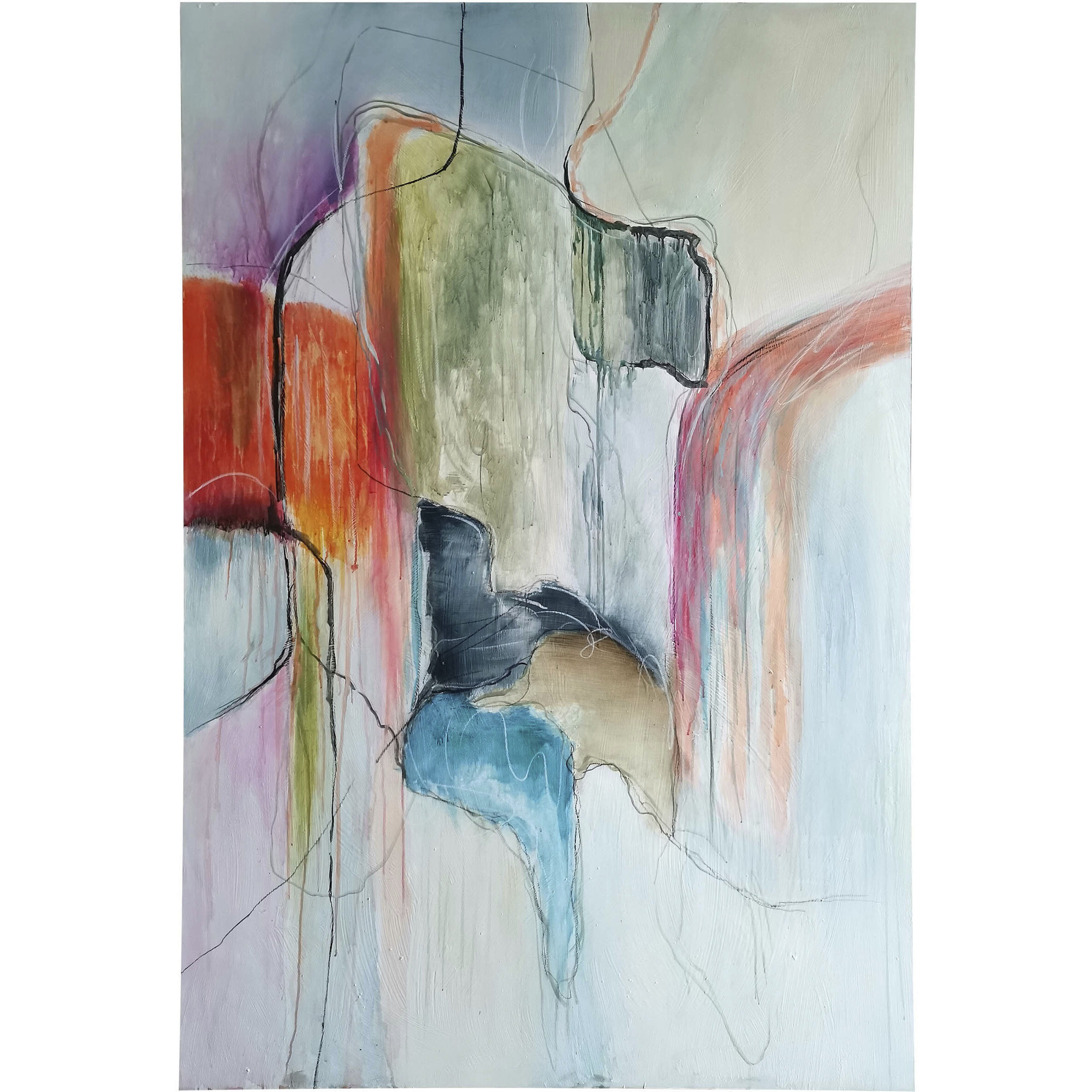 Fluid Horizon Composition Multicolor Wall Art