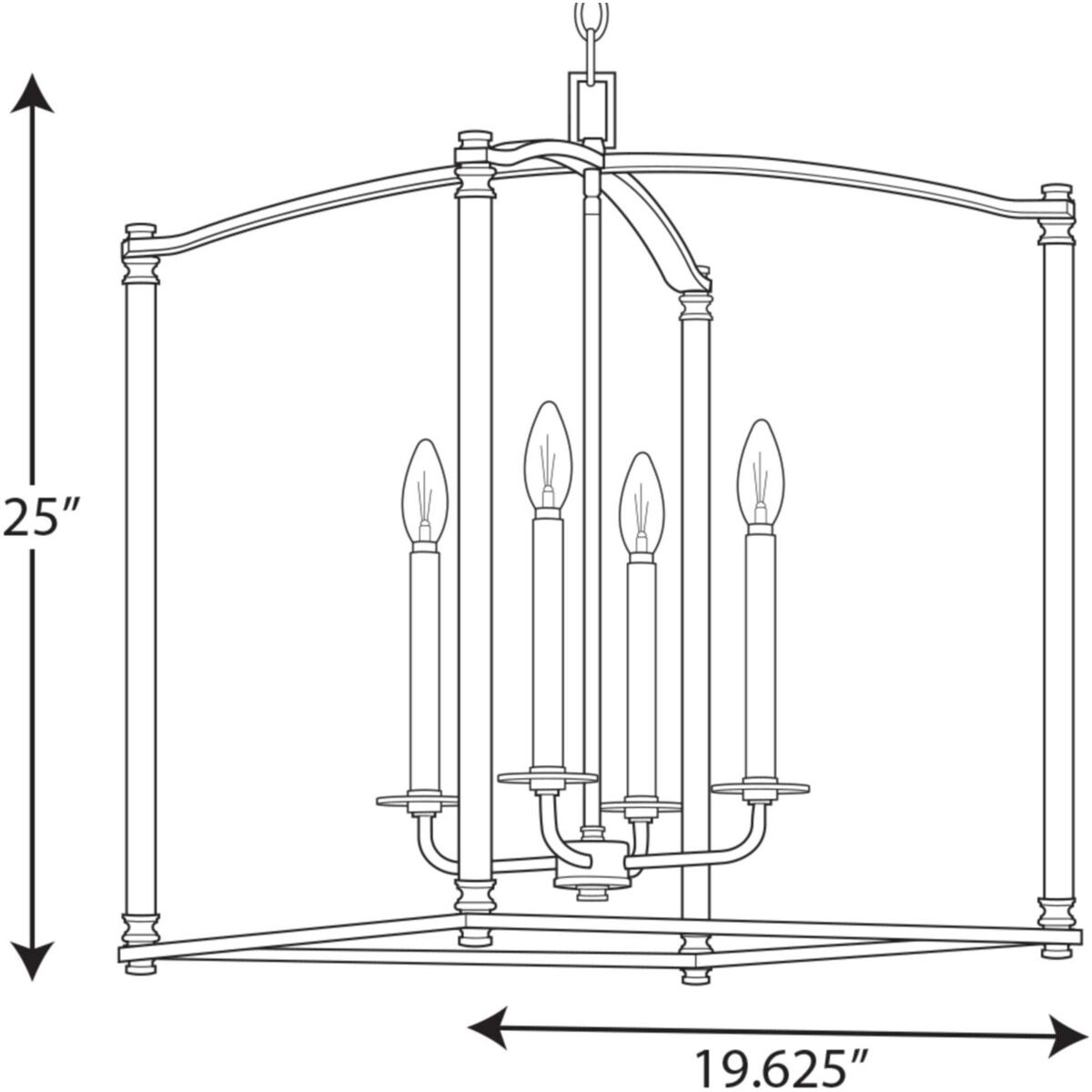 Winslett 4 Light 20 inch Brushed Nickel Foyer Pendant Ceiling Light