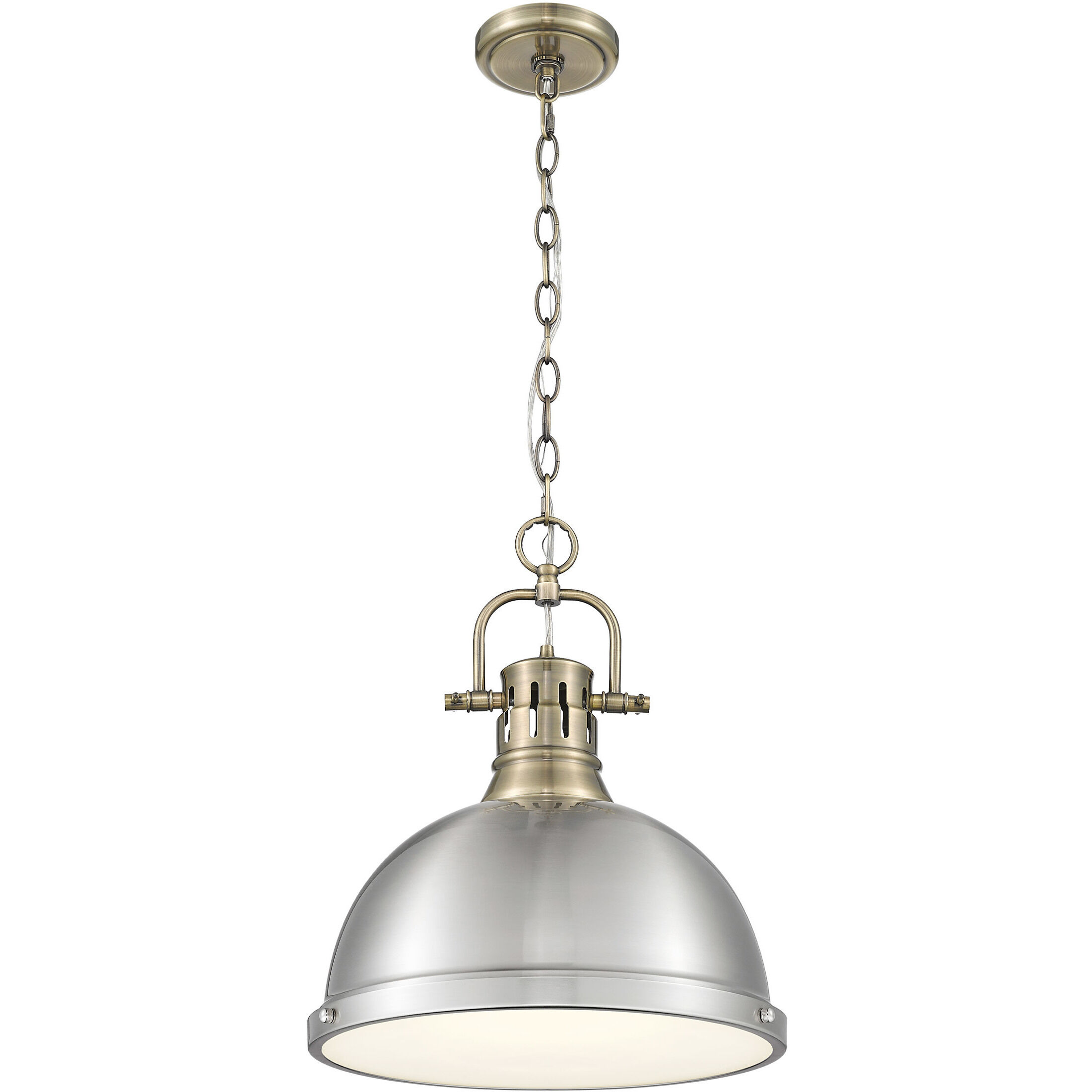 Yep Duncan 1 Light 14 inch Aged Brass Pendant Ceiling Light in Pewter, Large