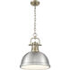 Yep Duncan 1 Light 14 inch Aged Brass Pendant Ceiling Light in Pewter, Large