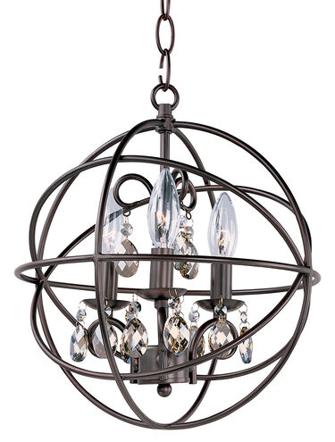 Orbit 3 Light 12 inch Oil Rubbed Bronze Chandelier Ceiling Light in Candelabra