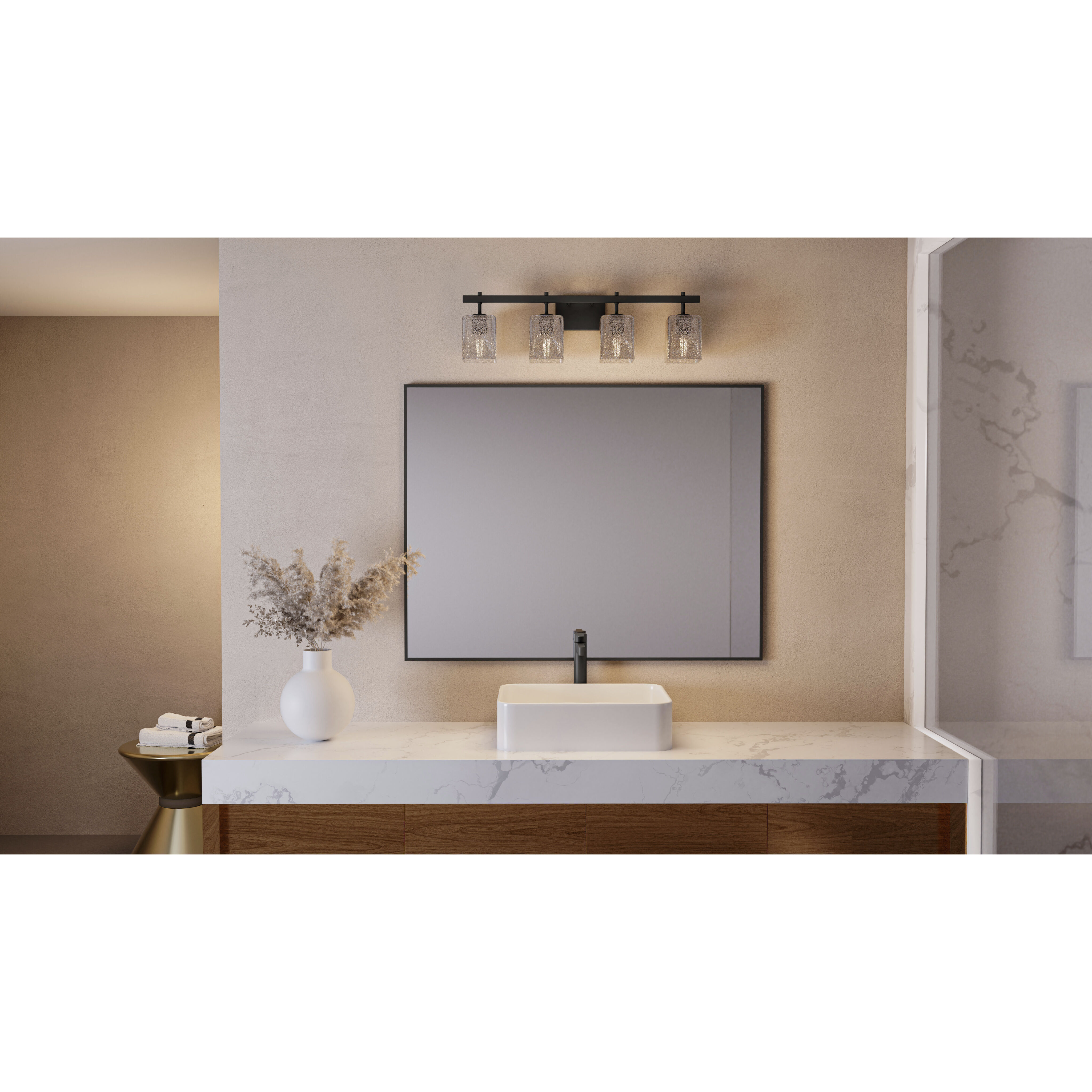 Brenthouse 4 Light 31.5 inch Matte Black Bath Light Wall Light, Extra Large