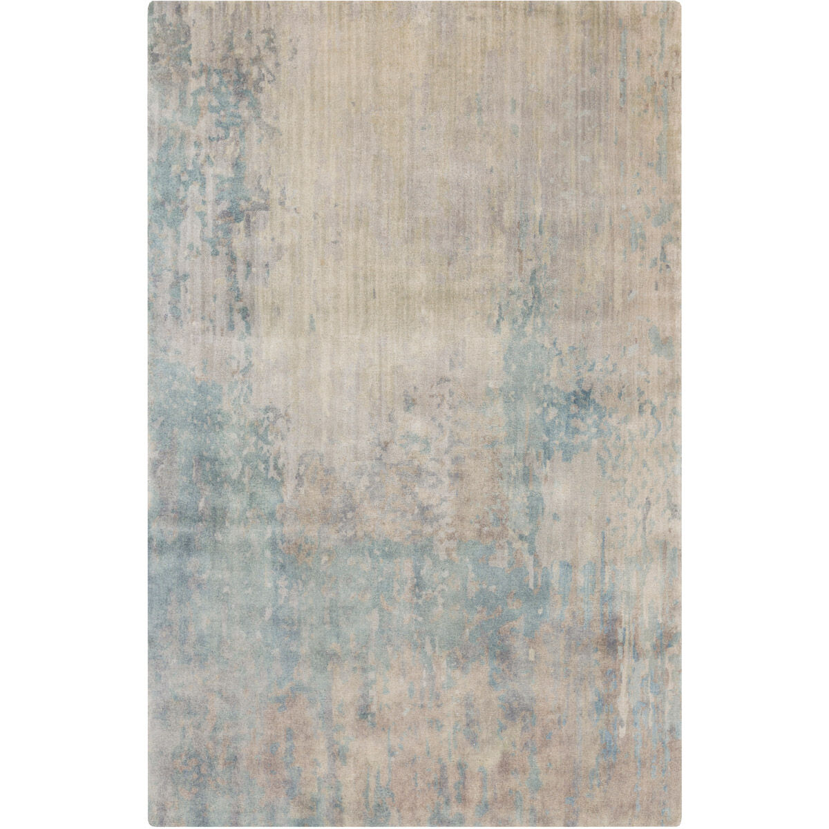 Watercolor 96 X 60 inch Denim/Ivory/Camel/Light Gray/Medium Gray/Taupe Rugs, Wool