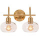 Laney 2 Light 8.1 inch Vintage Gold Vanity Light Wall Light