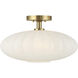 Traditional 1 Light 18 inch Natural Brass Semi-Flush Ceiling Light