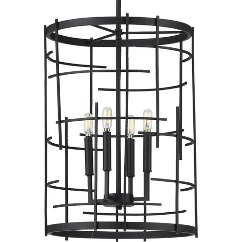 Torres 4 Light 16 inch Textured Black Foyer Pendant Ceiling Light, Design Series