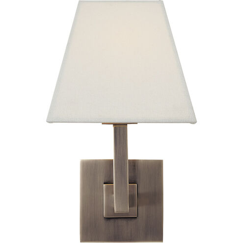Architectural Wall 1 Light 7 inch Brushed Steel Wall Sconce Wall Light in Square Linen