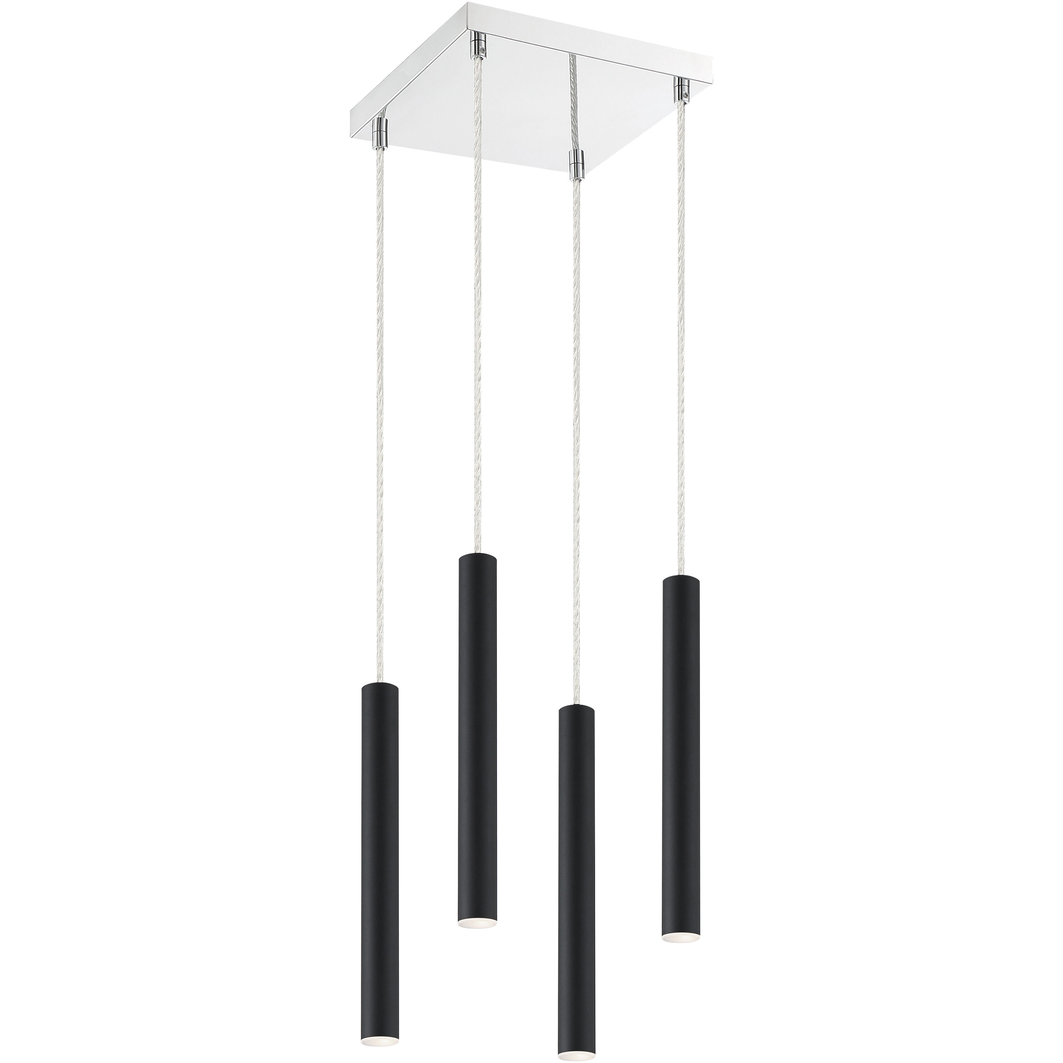Forest LED 9.5 inch Matte Black Chandelier Ceiling Light in 4, 11, Matte Black Steel