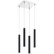 Forest LED 9.5 inch Matte Black Chandelier Ceiling Light in 4, 11, Matte Black Steel