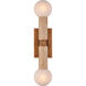 Beatrix 2 Light 5 inch Beige/Antique Brass/White Bath Wall Sconce Wall Light