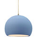 Radiance 1 Light 10 inch Sky Blue and Antique Brass Pendant Ceiling Light