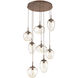 Cosmos LED LED Burnished Bronze Chandelier Ceiling Light, Round Multi-Pendant