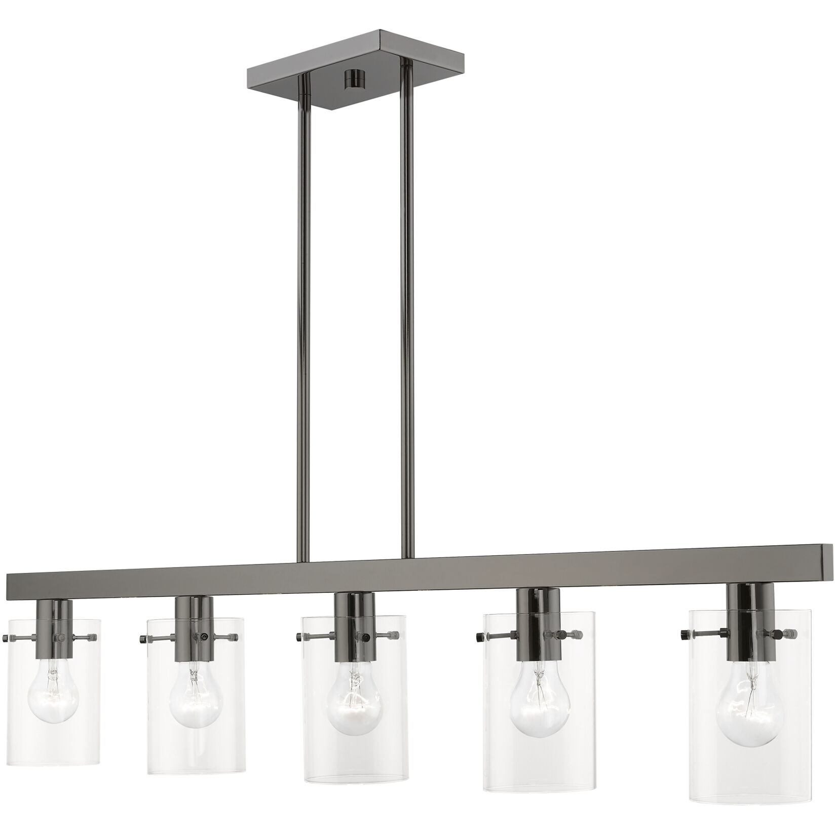 Munich 5 Light 42 inch Black Chrome Linear Chandelier Ceiling Light