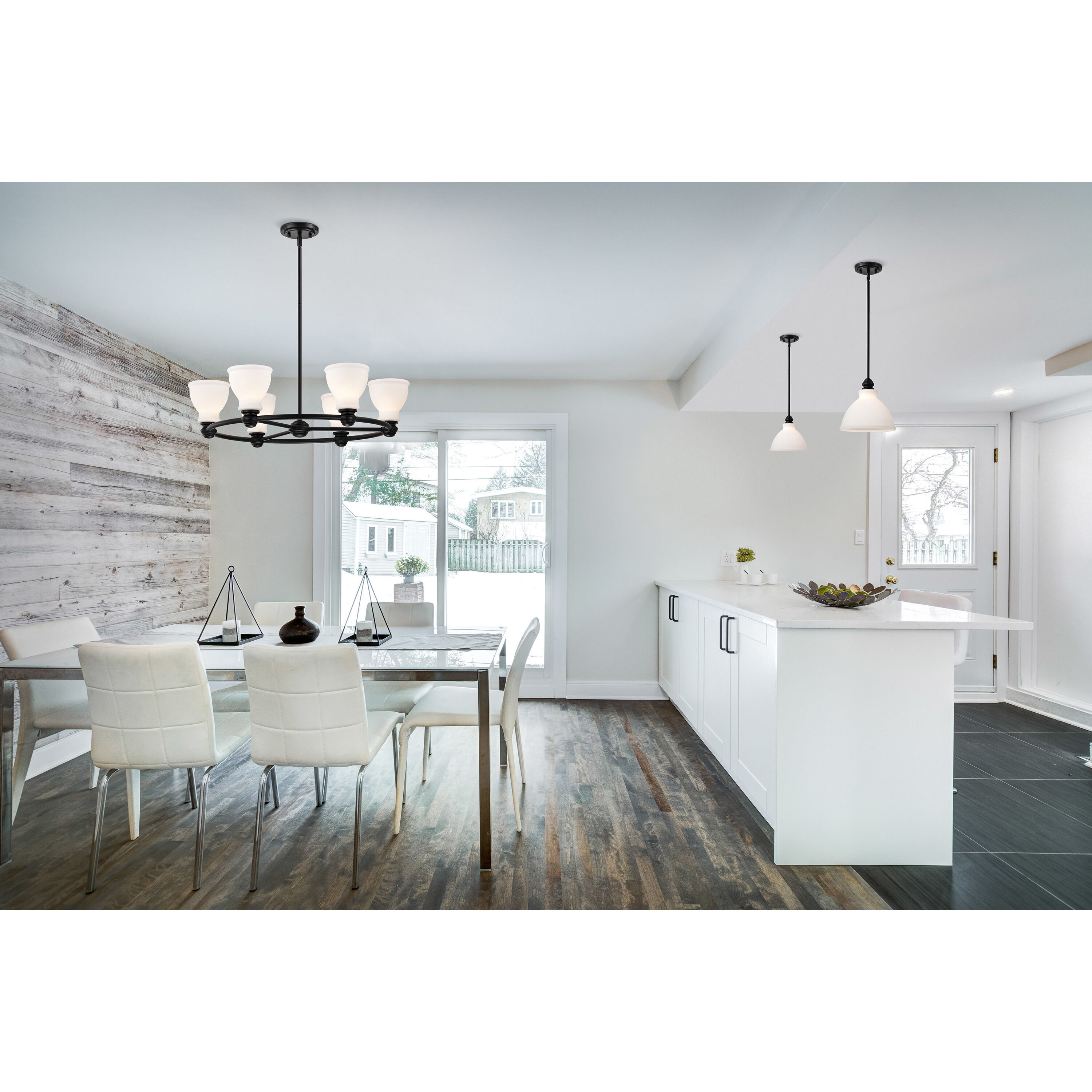 Russel 6 Light 28 inch Matte Black Chandelier Ceiling Light