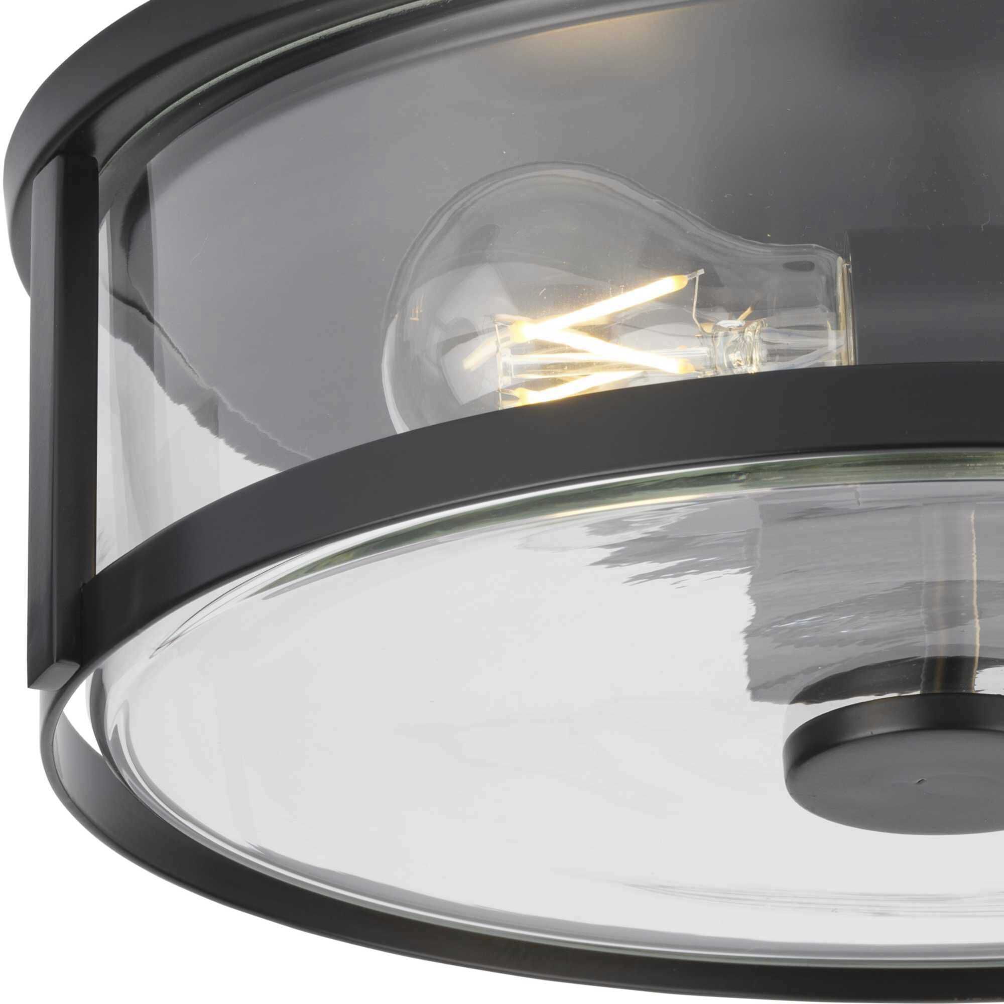 Gilliam 2 Light 12.62 inch Matte Black Flushmount Ceiling Light