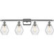Ballston Cindyrella 4 Light 36 inch Polished Chrome Bath Vanity Light Wall Light in Incandescent, Seedy Glass