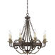 Menard 8 Light 29 inch Fossil Stone Chandelier Ceiling Light