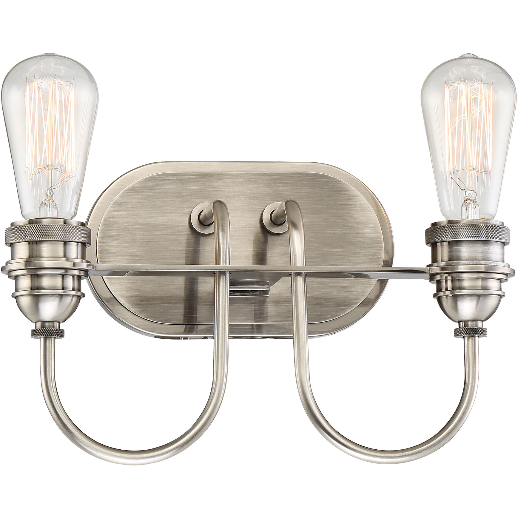 Uptown Edison 2 Light 12.5 inch Plated Pewter Bath Light Wall Light